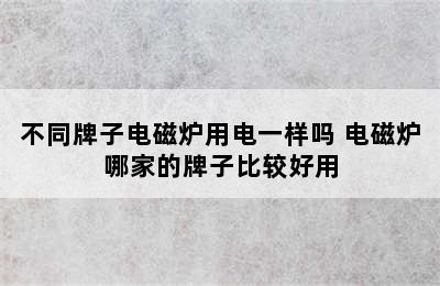 不同牌子电磁炉用电一样吗 电磁炉哪家的牌子比较好用